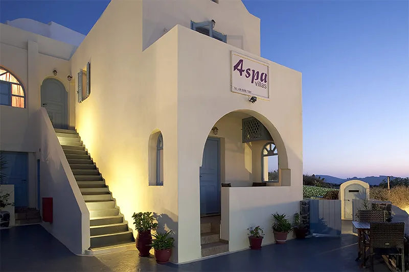 Terrace view across Santorini's caldera